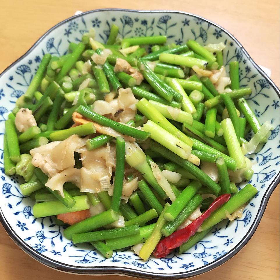 蒜苔炒扇贝肉