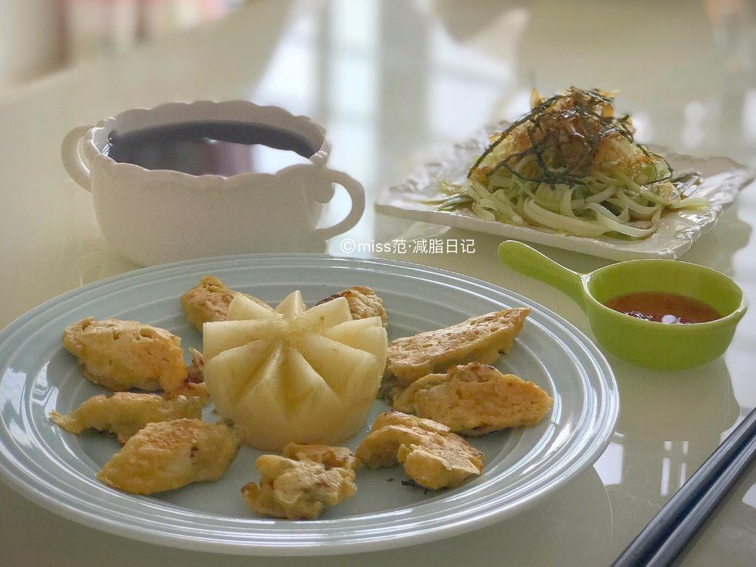 减脂餐-无油煎全麦牡蛎蛋饼