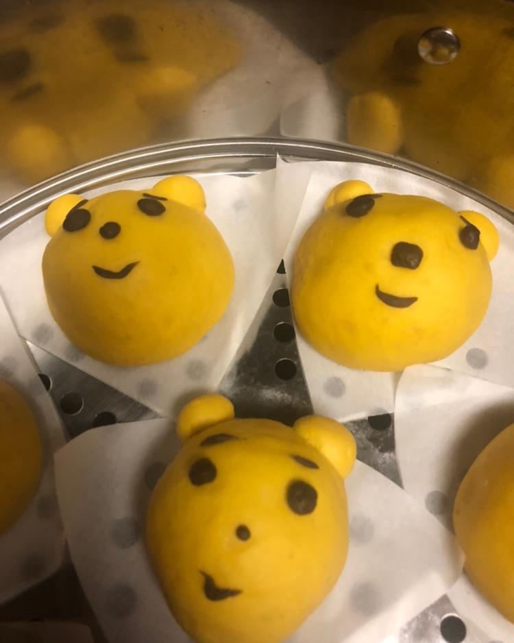 维尼小熊卡通馒头（南瓜馒头）