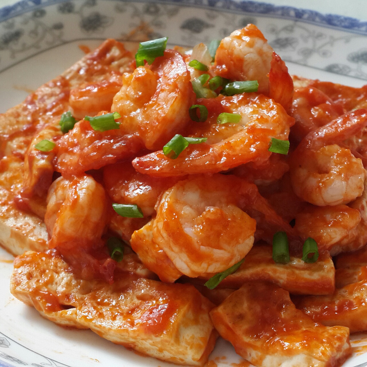 brendagu做的鲜虾番茄豆腐