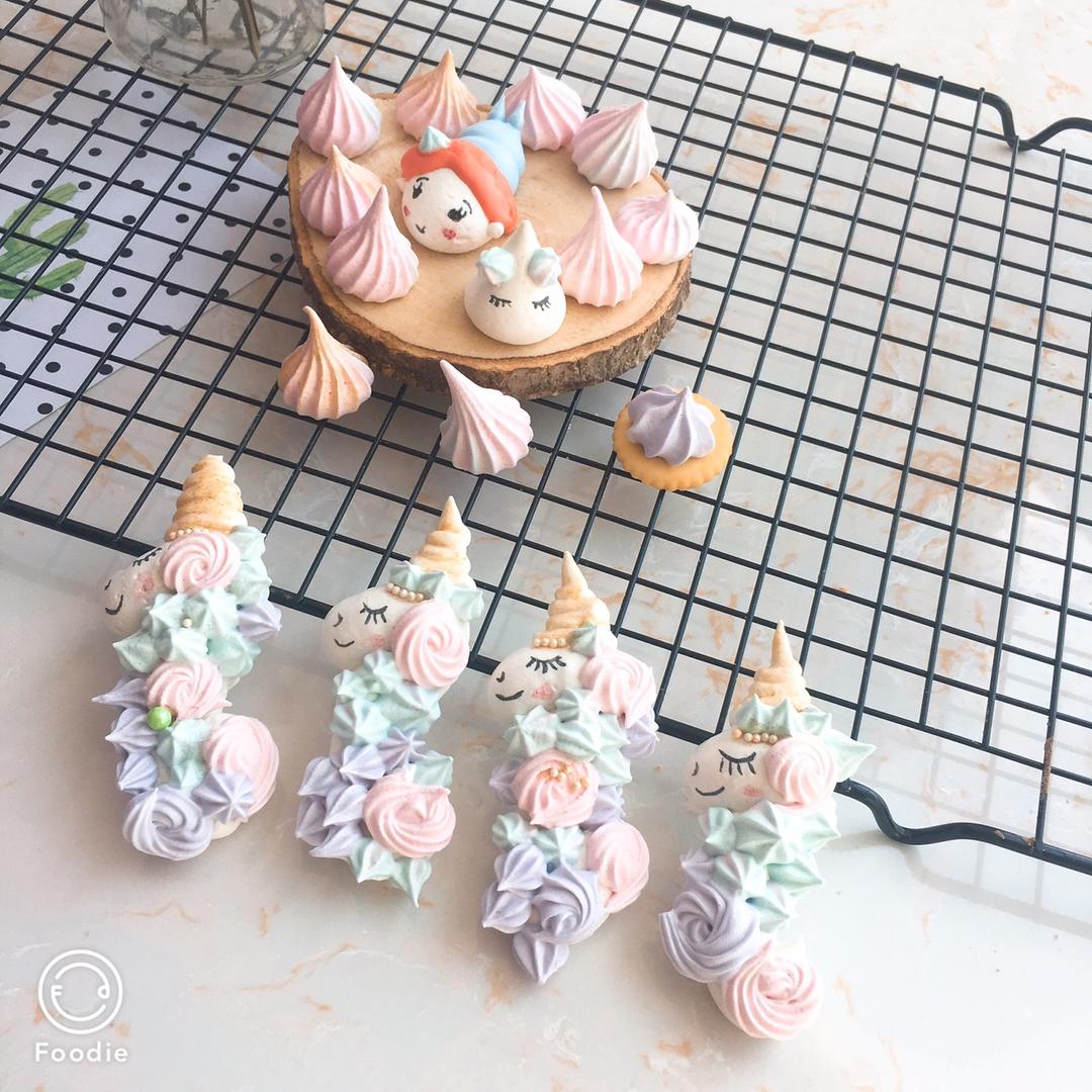 可爱的蛋白糖制作—独角兽