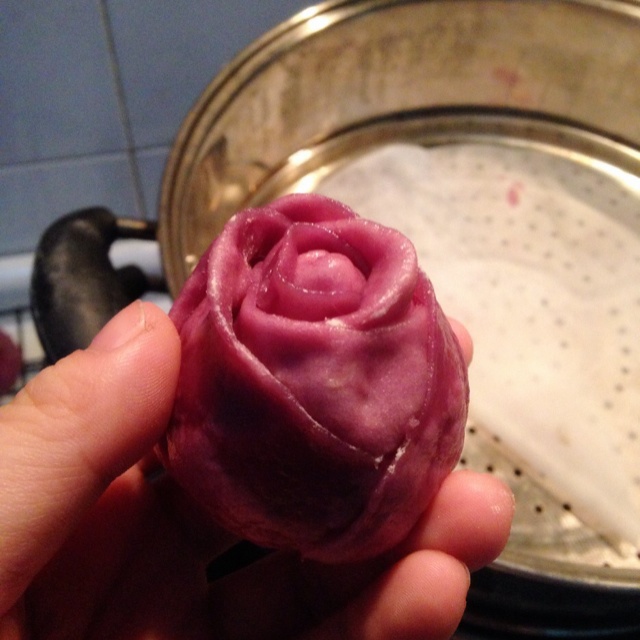 紫薯玫瑰花馒头
