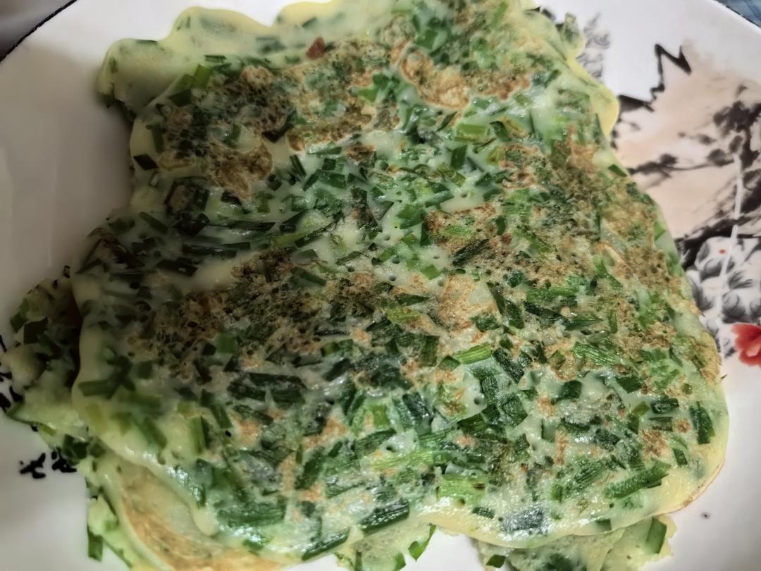 老年菜谱～摊韭菜饼