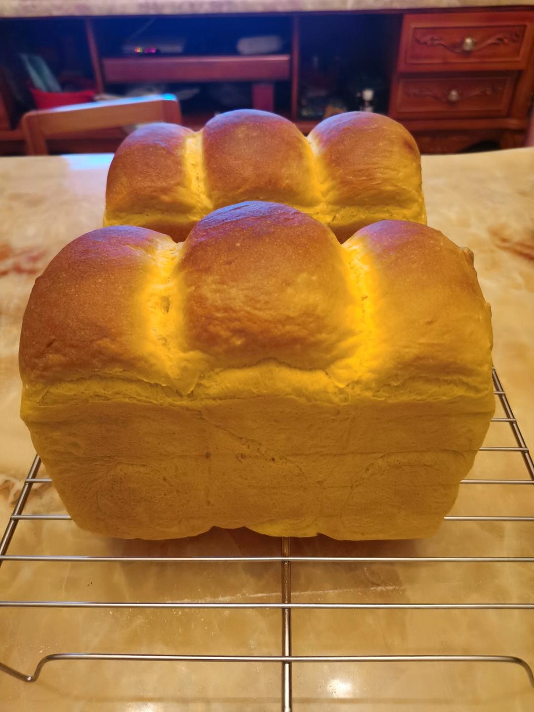 南瓜吐司，奶香南瓜吐司，极致柔软，直接法