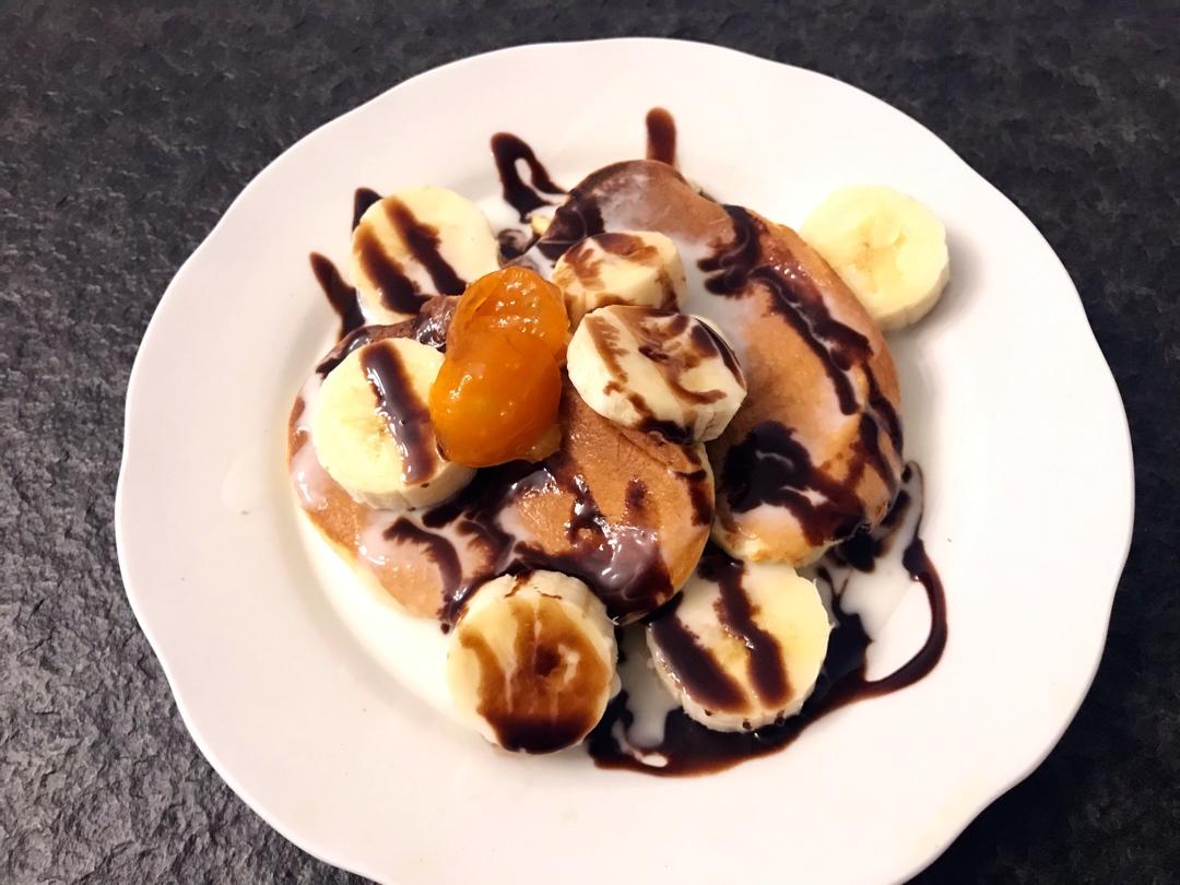 一只不加泡打粉的舒芙蕾松饼 — 南瓜舒芙蕾松饼