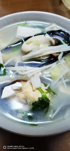 青口贝豆腐汤的做法 步骤9