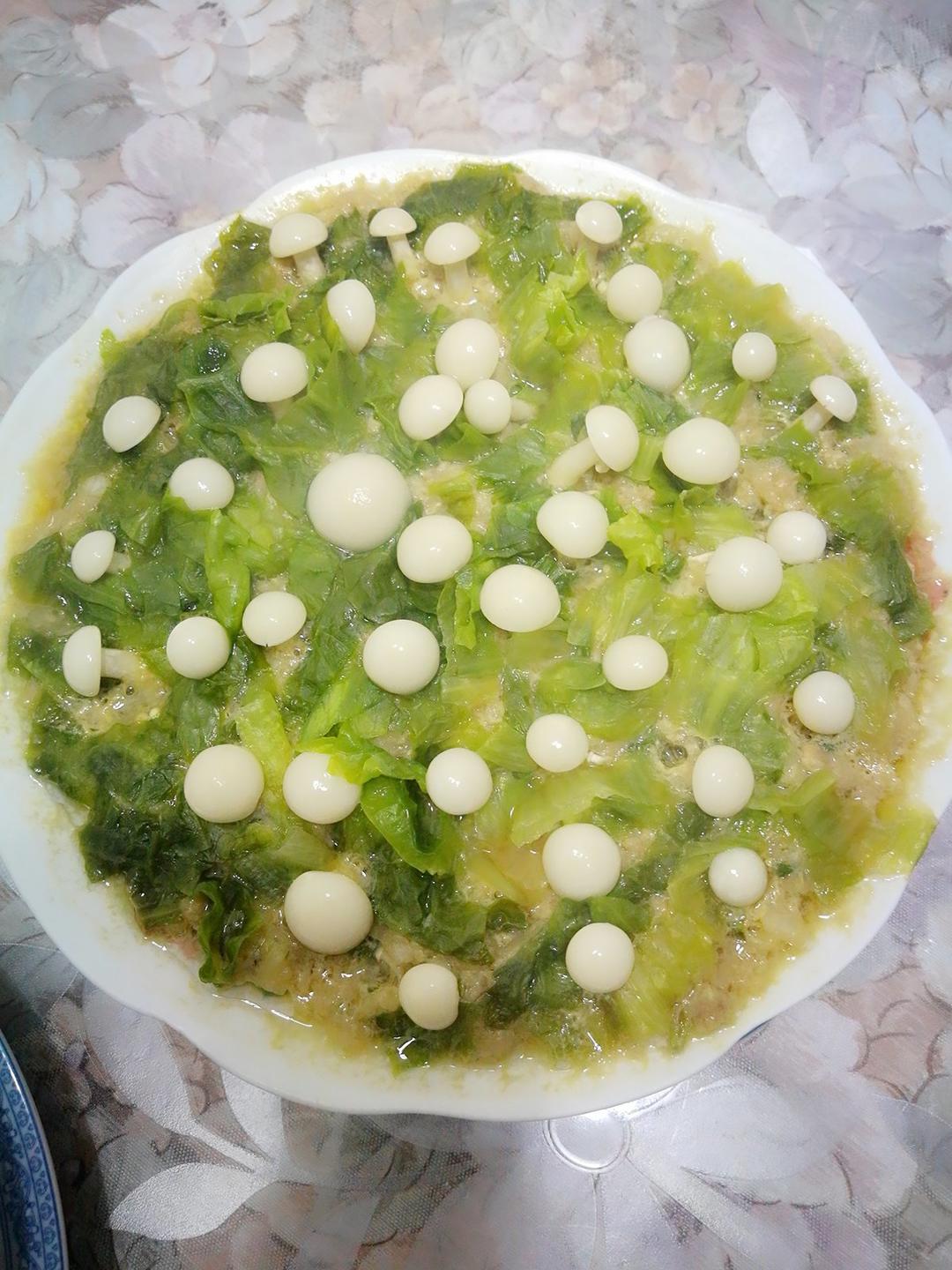 白玉菇肉饼（春回大地）