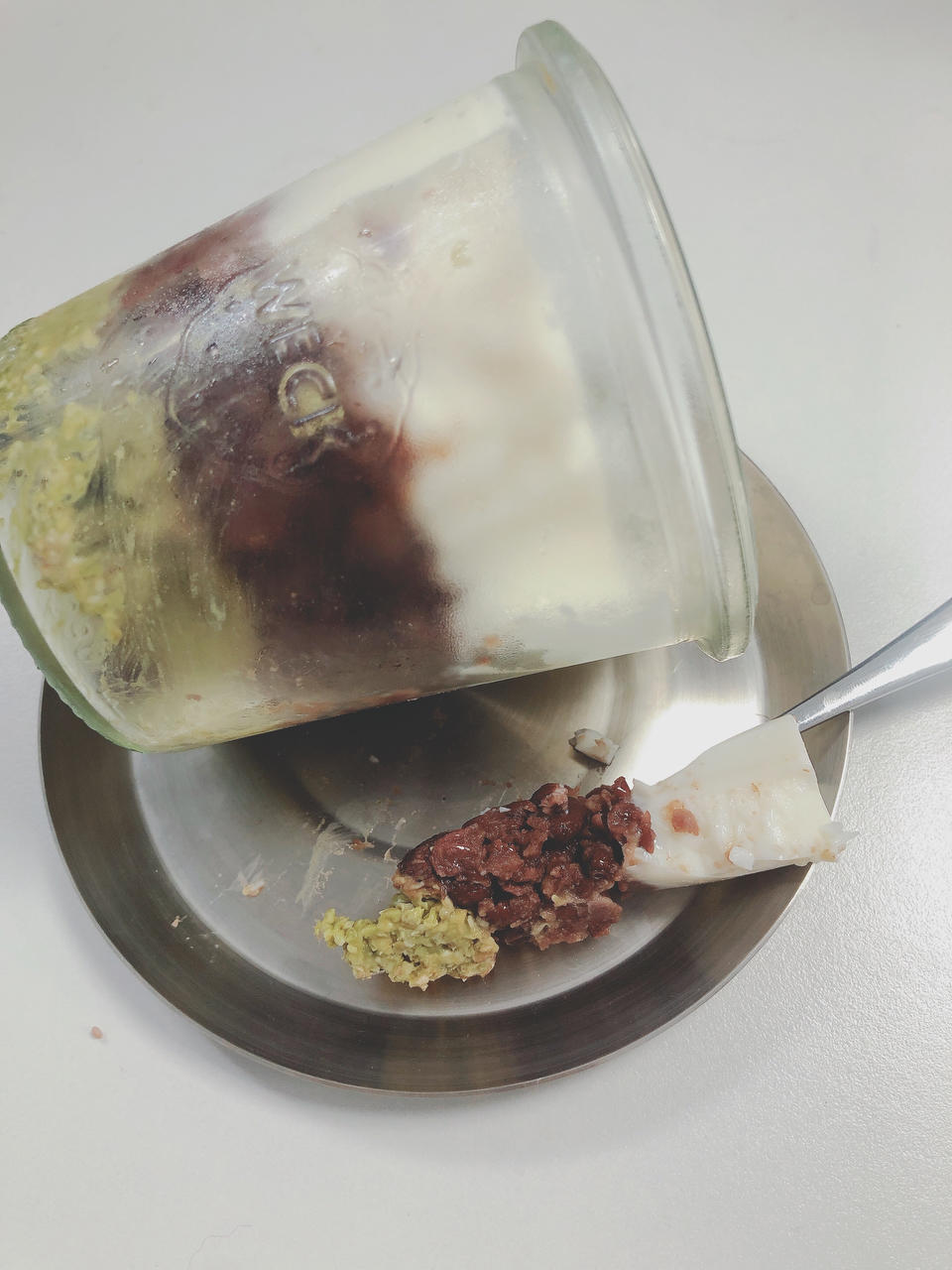 快手抹茶燕麦红豆奶冻布丁杯【健康小食】