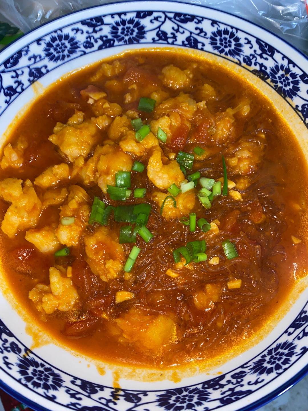 番茄虾滑粉丝煲