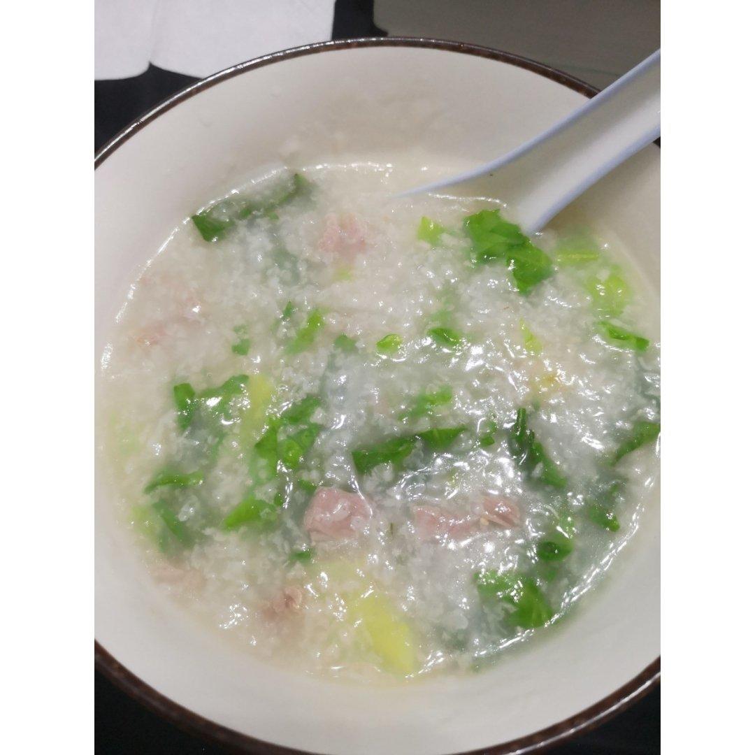 青菜瘦肉粥