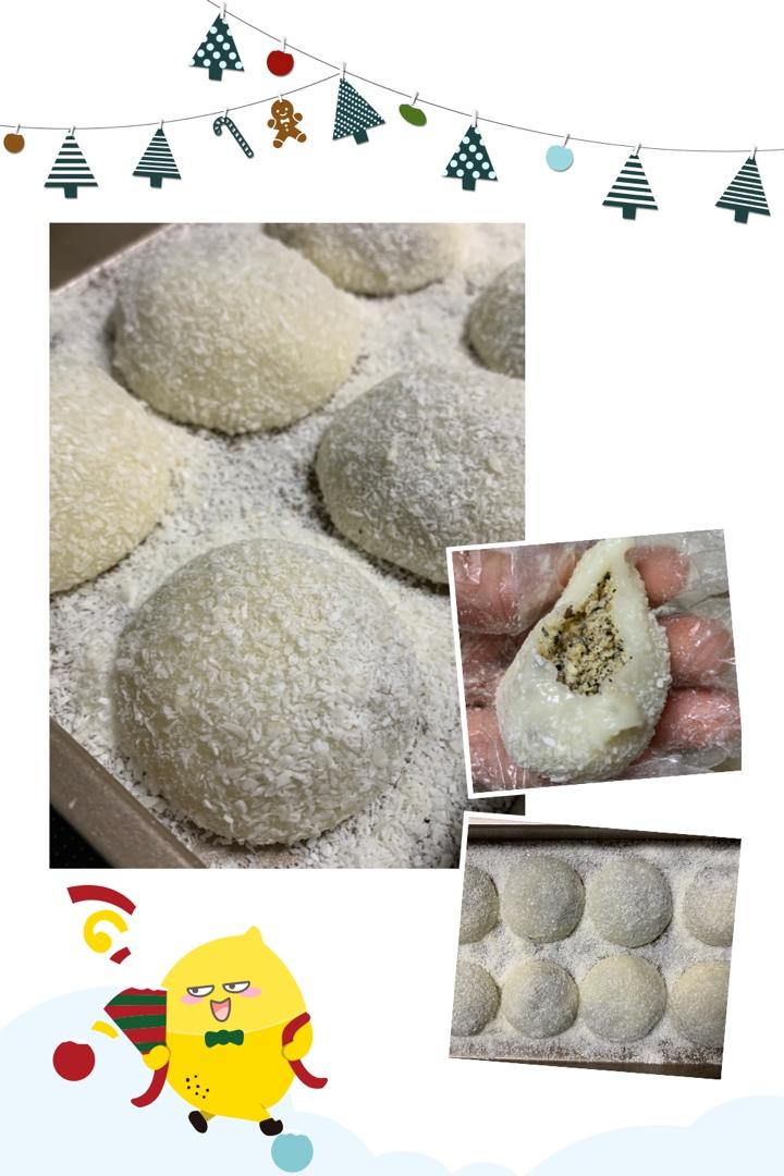 自制糯米糍（花生黑芝麻和豆沙夹心）