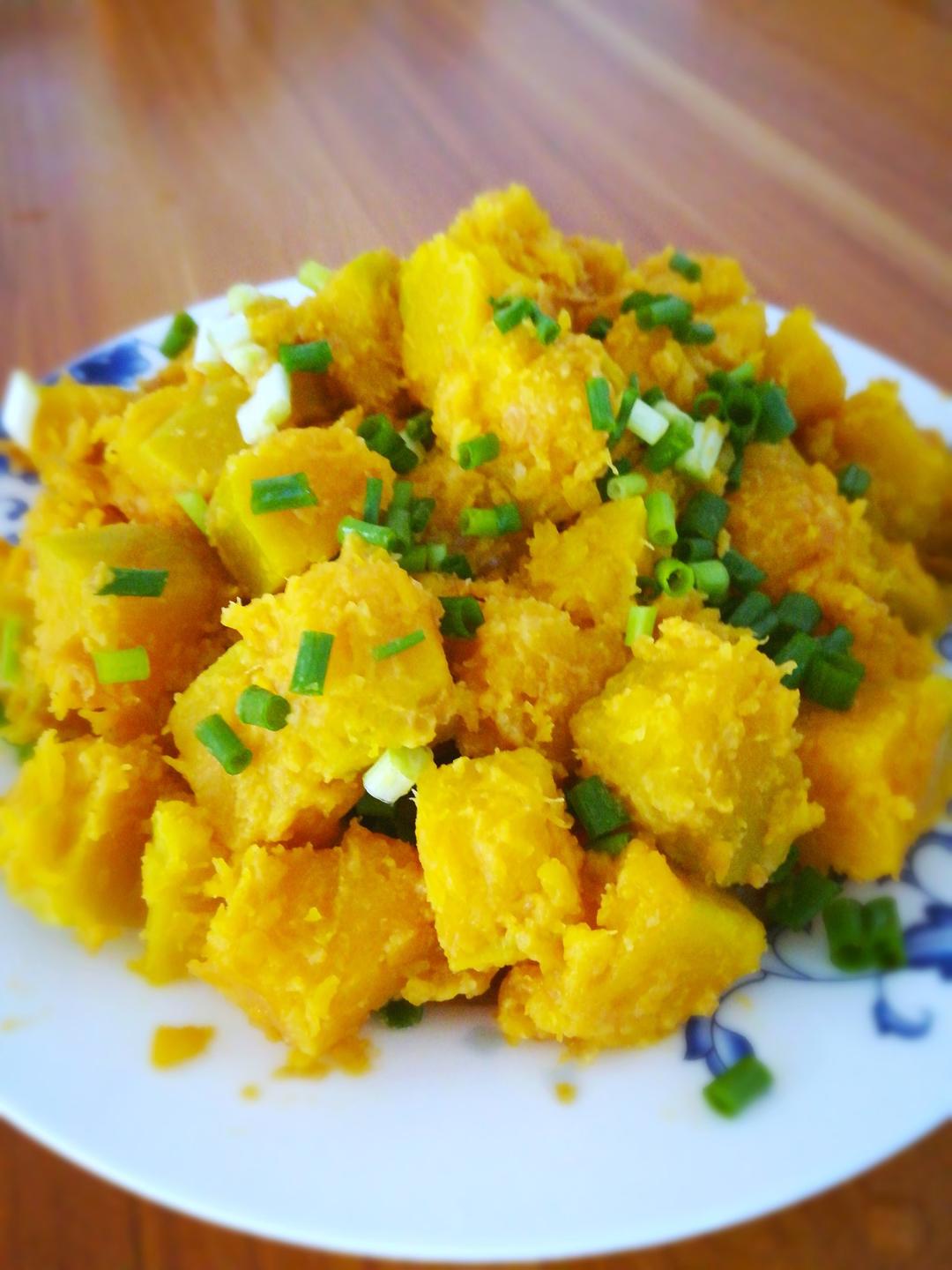 apple幸福厨娘做的咸蛋黄炒南瓜