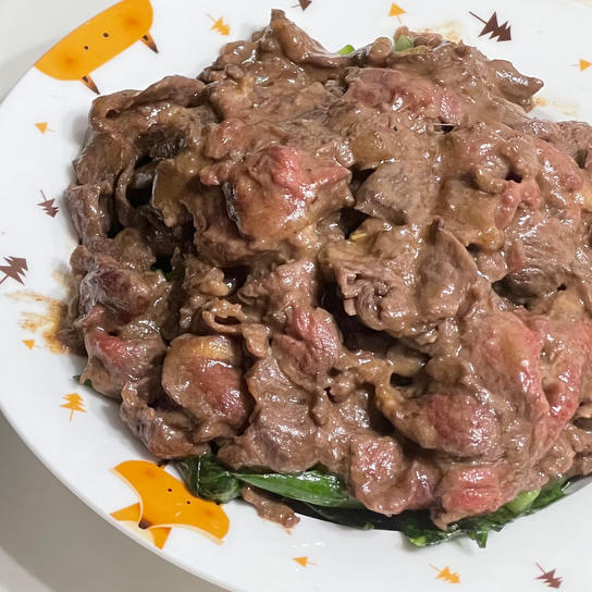 沙茶牛肉炒芥兰