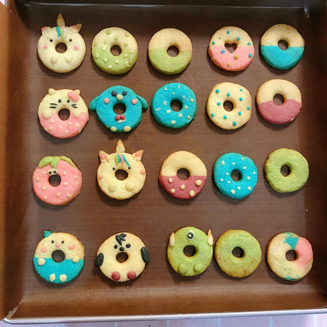 毅玺暖阳做的甜甜圈饼干 六一儿童节卡通饼干 手工造型饼干 黄油曲奇