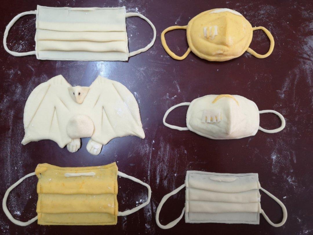 口罩造型馒头，加油武汉，加油中国(ง •̀_•́)ง