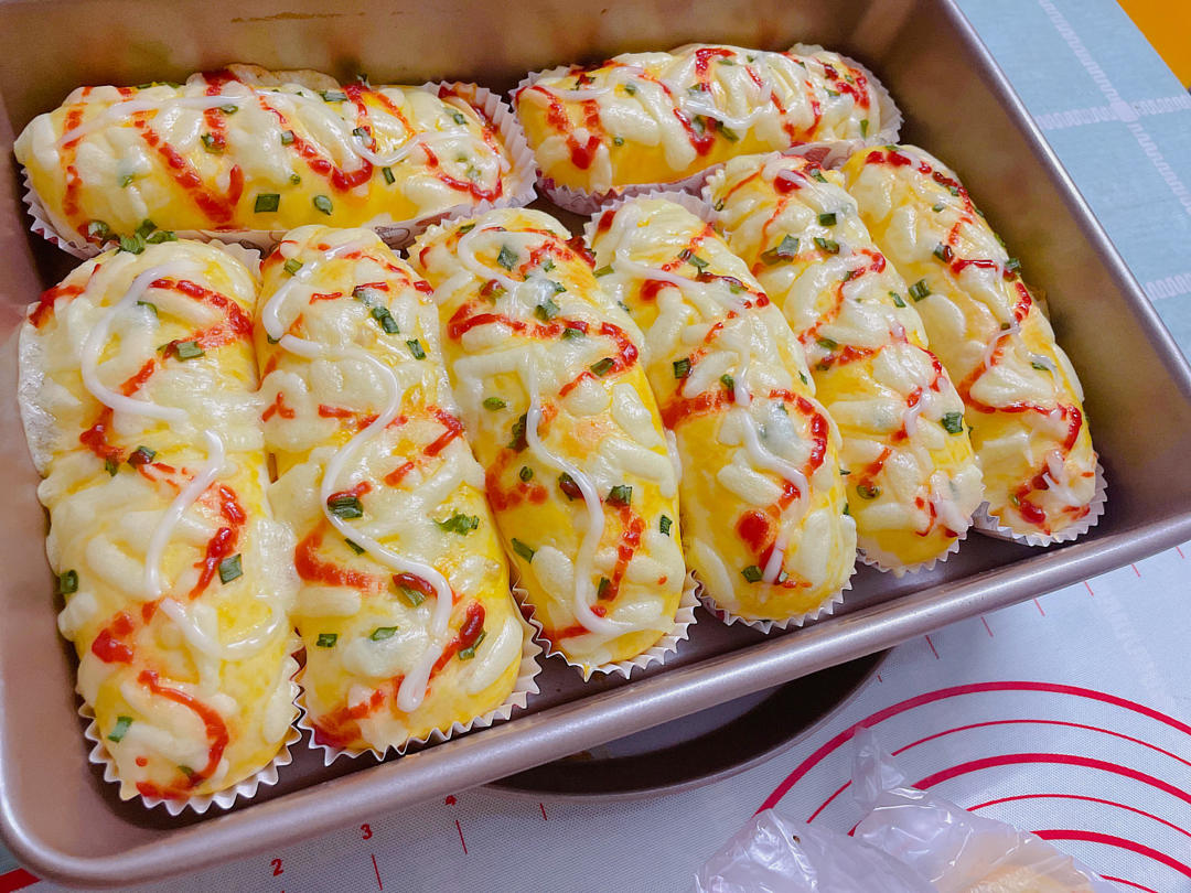 超软日式香葱芝士面包，快速中种法发酵，简易整形方法，新手必做