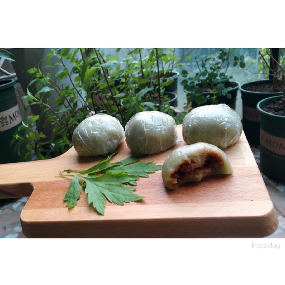 网红青团～～咸蛋黄肉松青团
