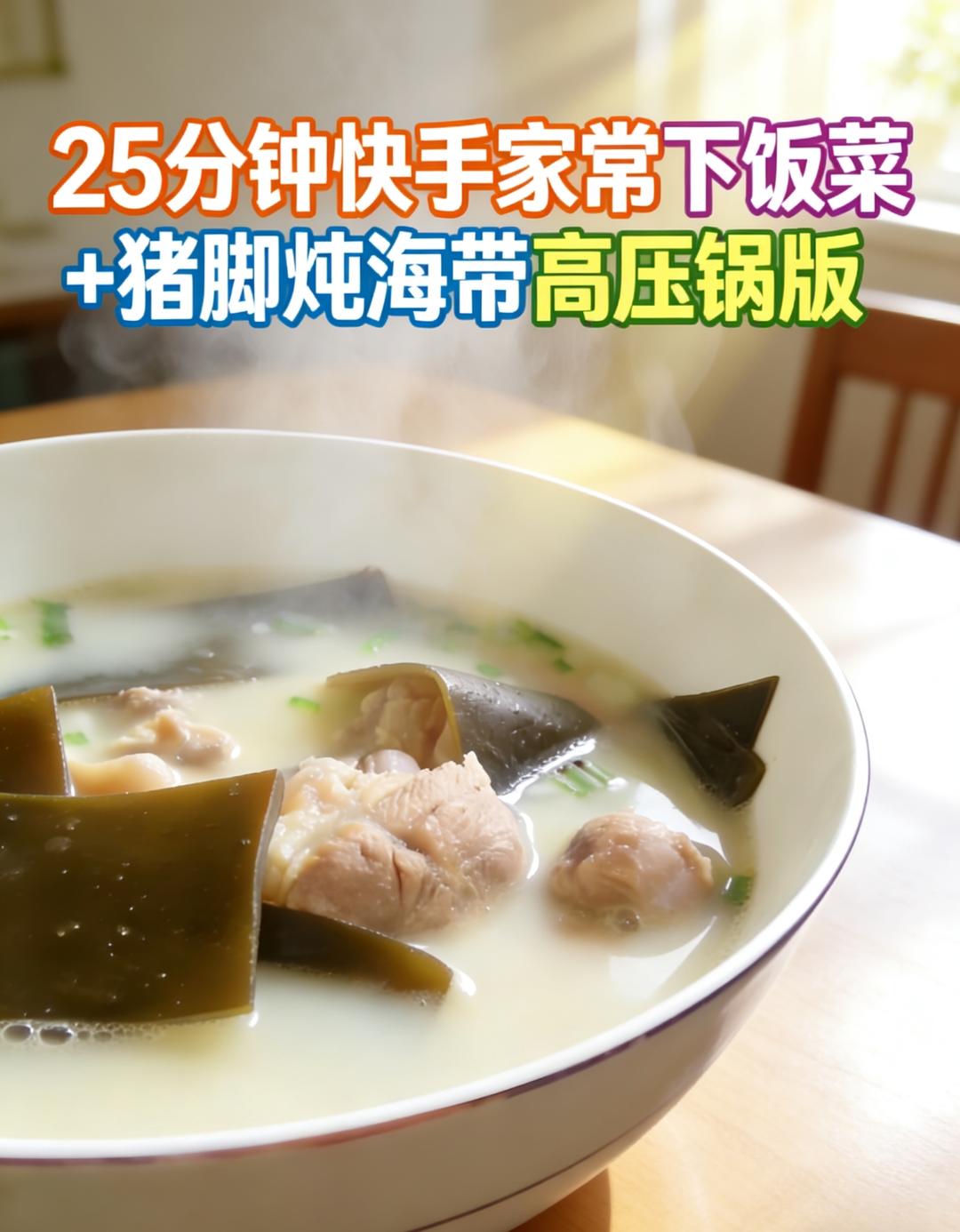 25分钟快手家常下饭菜+猪脚炖海带（高压锅版）