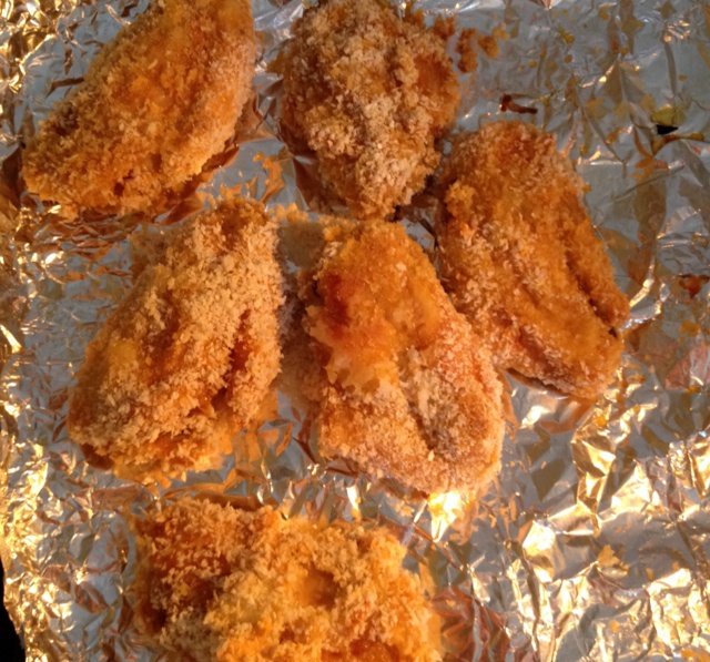 面包糠烤鸡翅