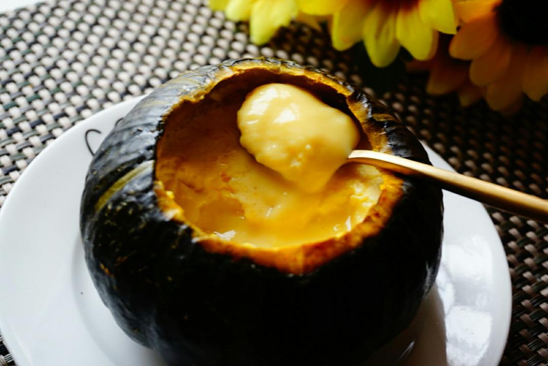 清风美美做的低脂健身餐贝贝南瓜炖蛋双皮奶