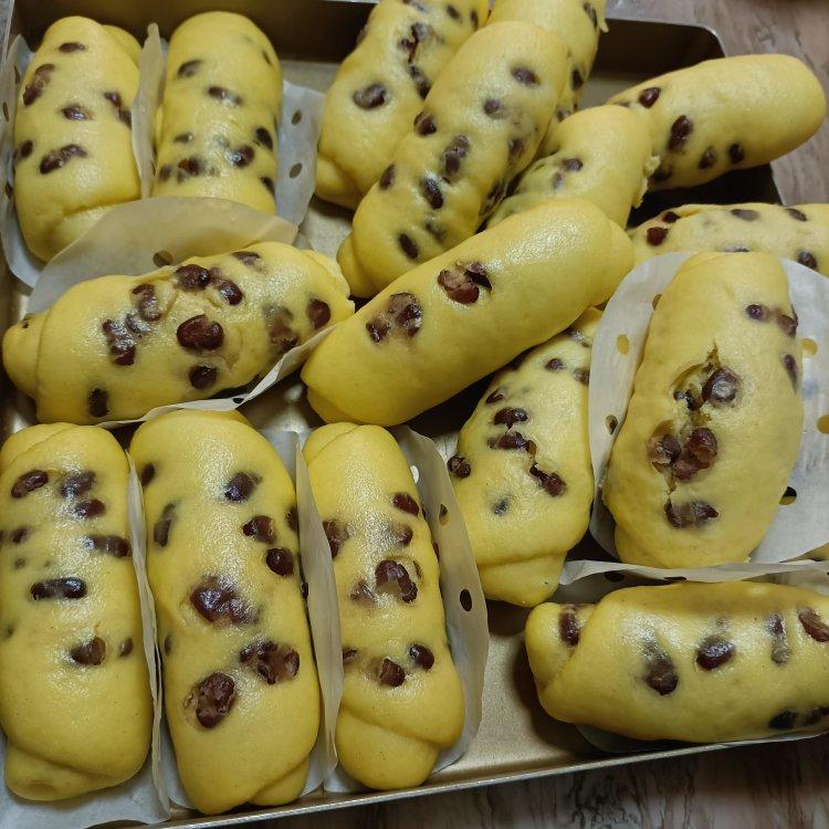 玉米面红豆馒头卷