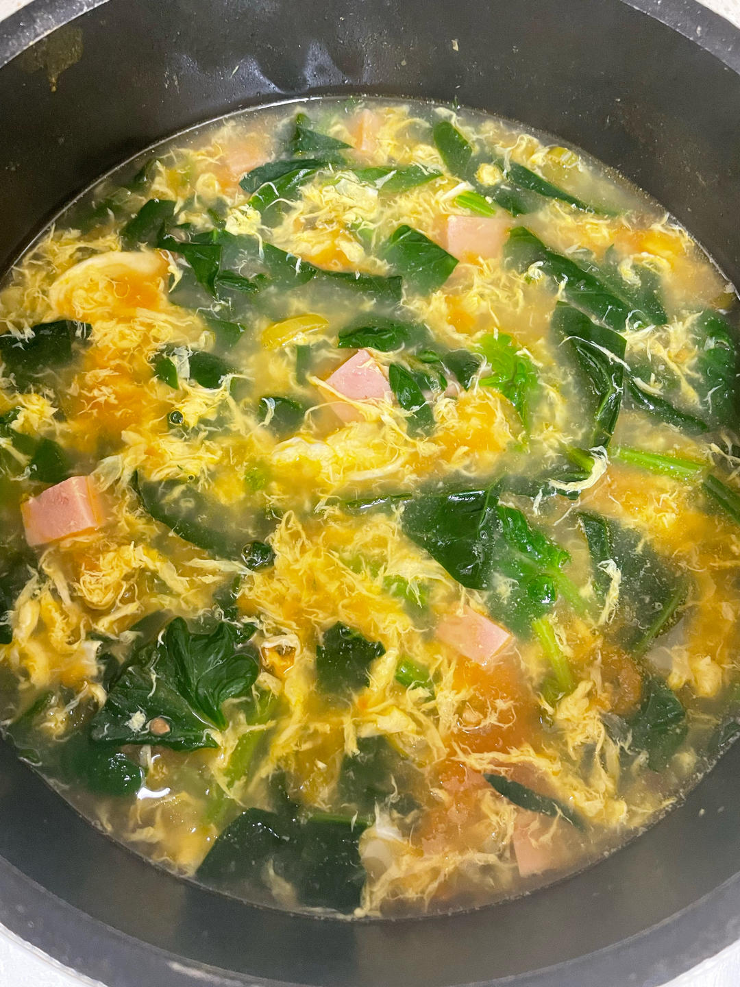 番茄菠菜鸡蛋汤