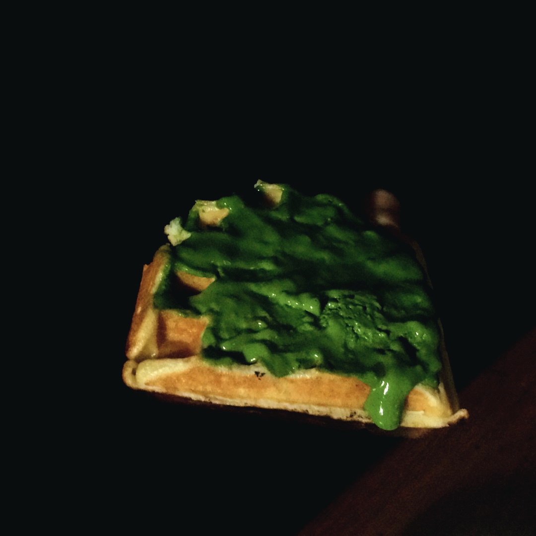 冰淇淋馅华夫饼