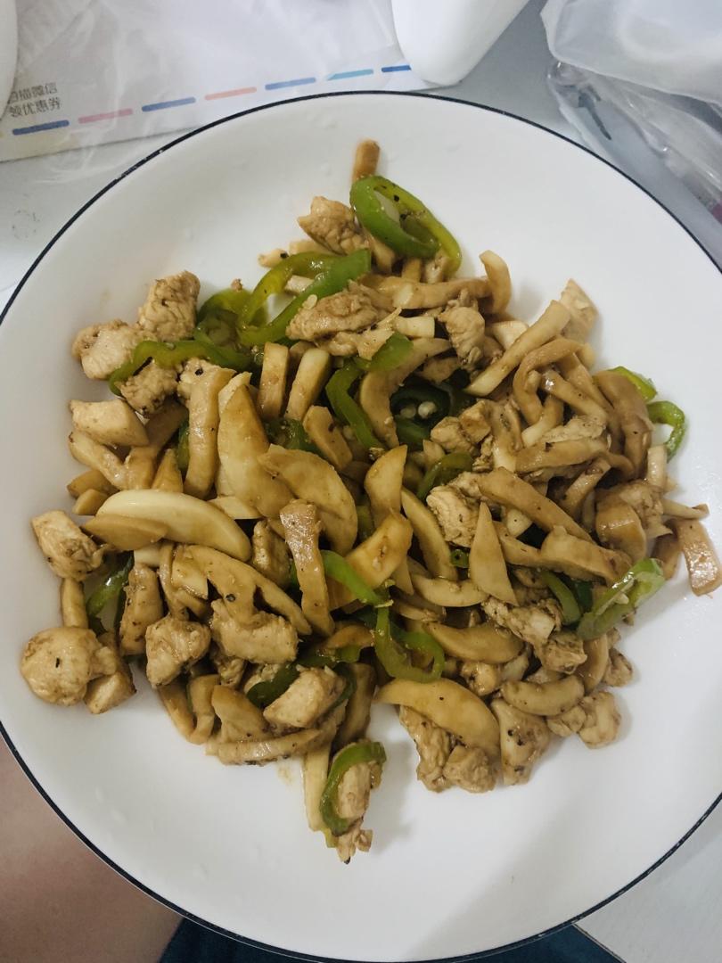 青椒素炒杏鲍菇