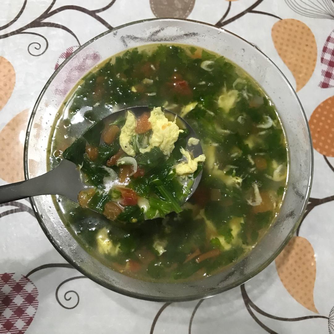 芹菜叶蛋花汤
