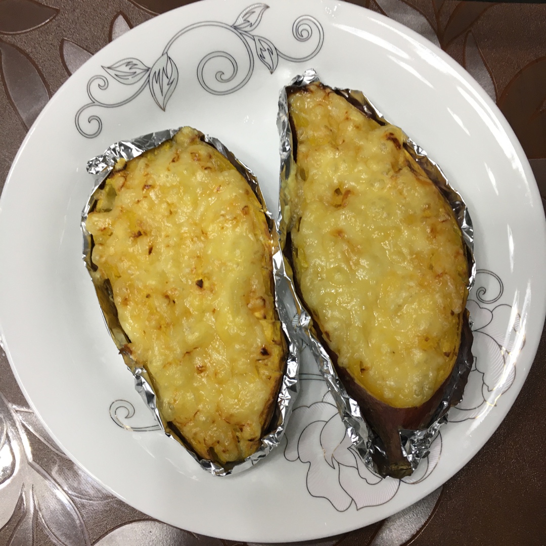 芝士焗红薯+普通烤红薯