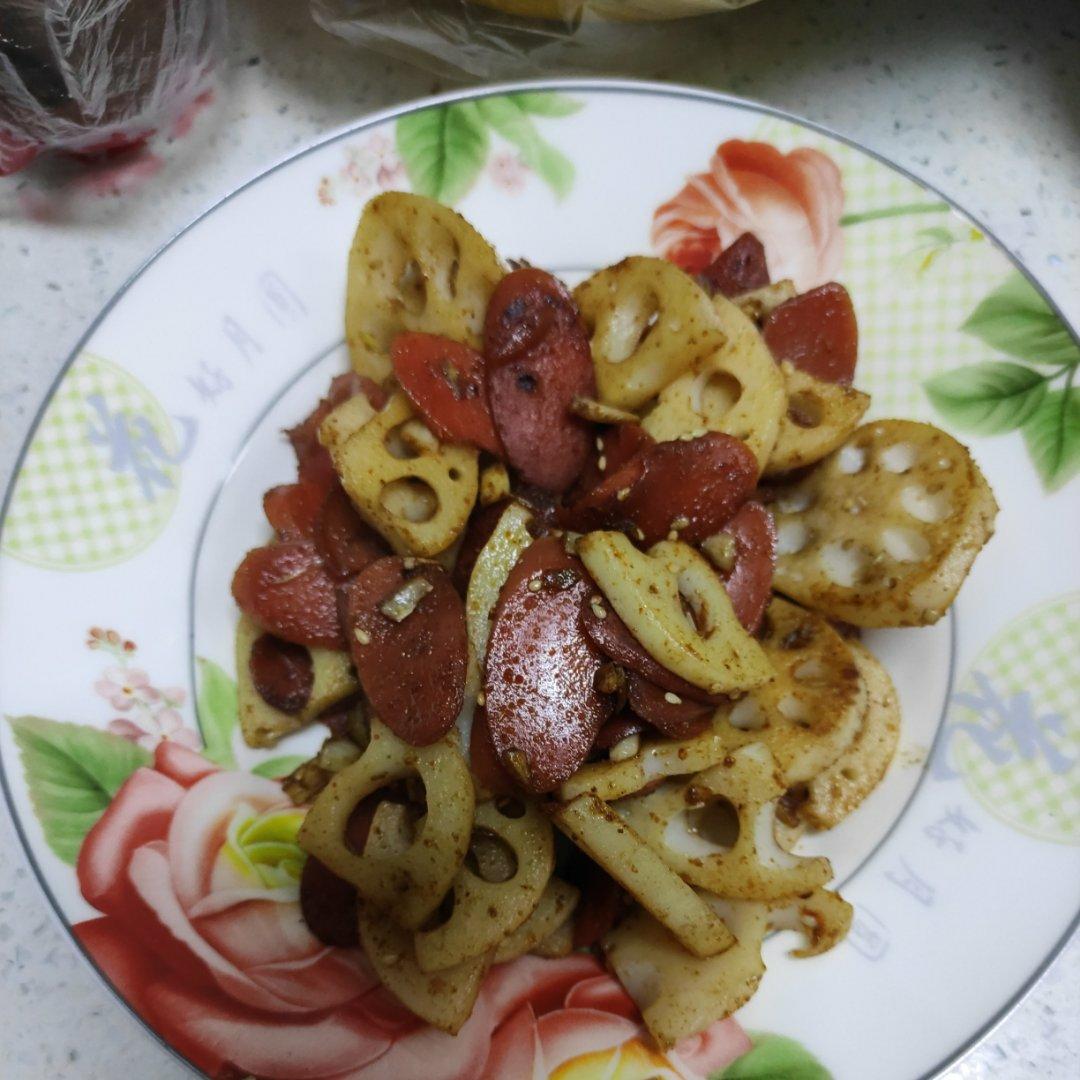 孜然藕片火腿肠