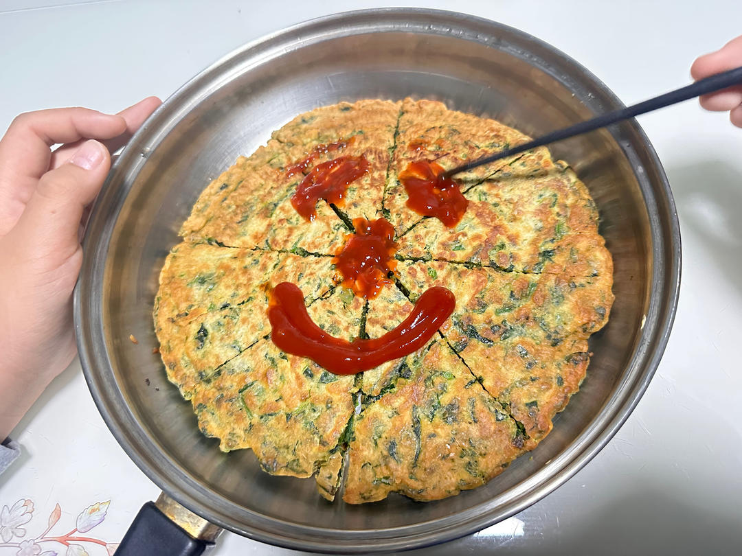 菠菜鸡蛋饼