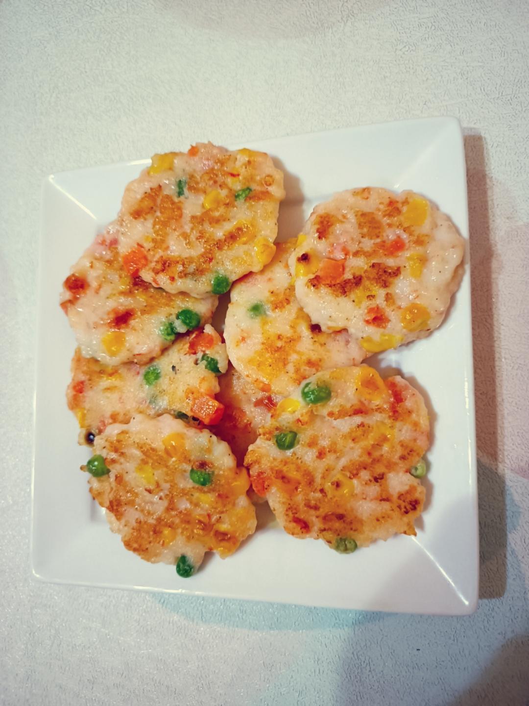孩子超爱吃的时蔬鲜虾饼，补钙长高高‼️
