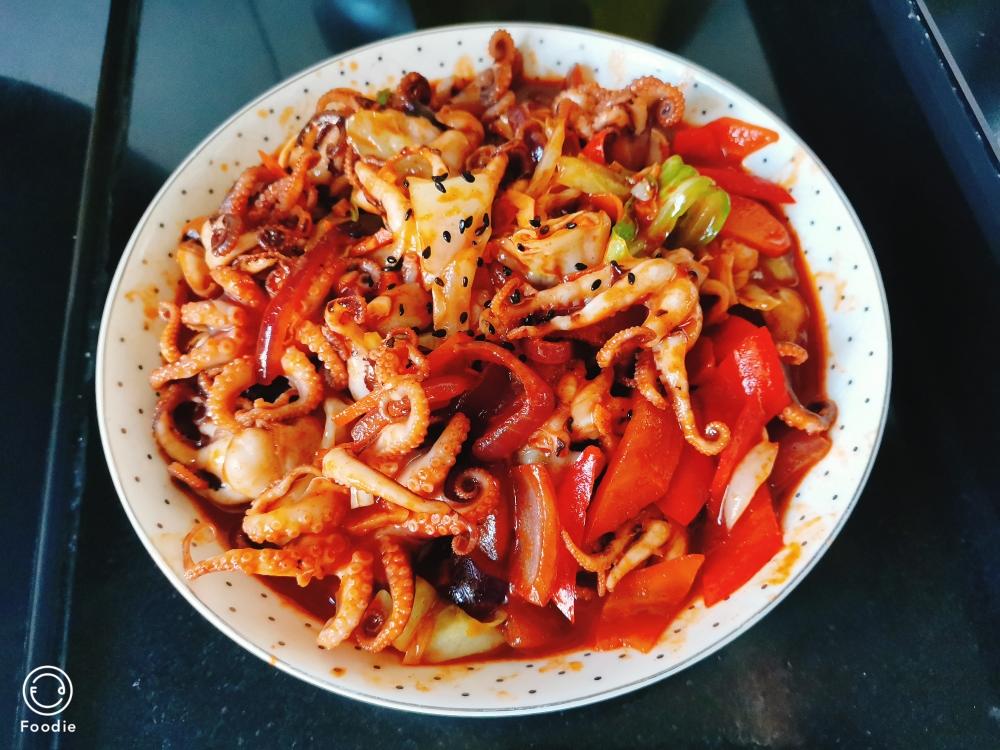 韩式辣炒小章鱼🐙（可做盖饭）的做法