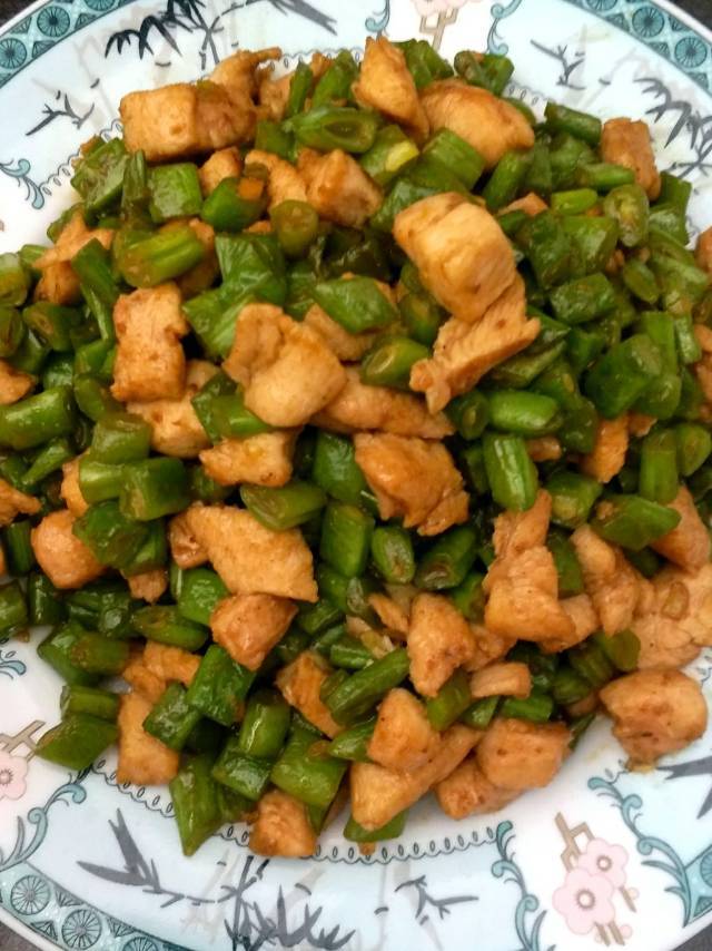 孜然豆角鸡丁「下饭菜」