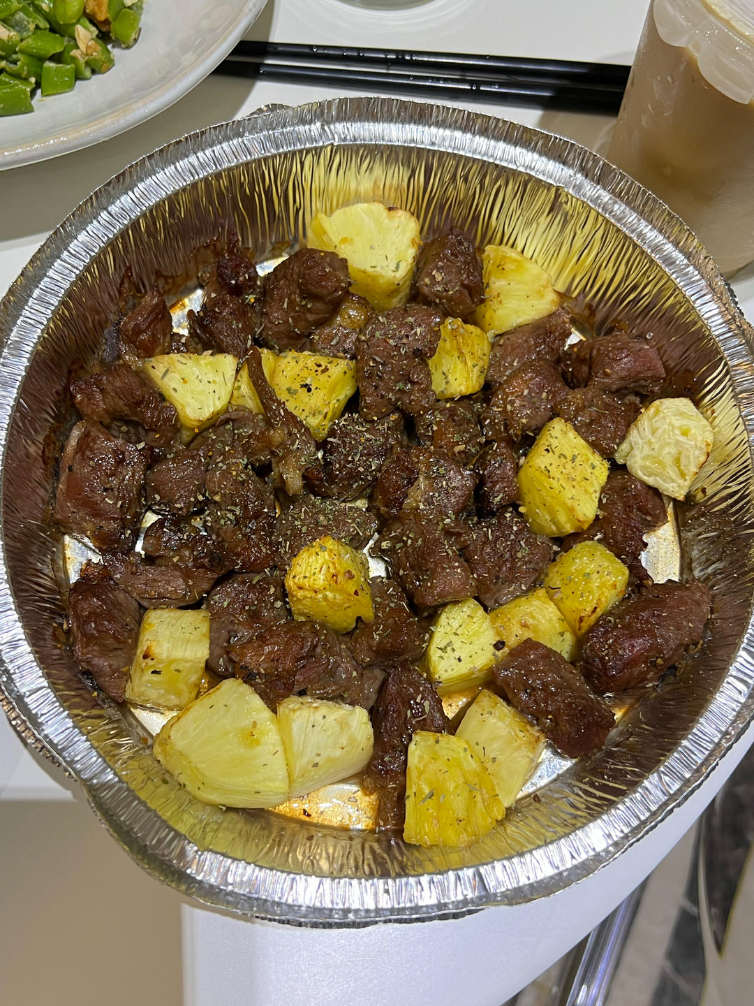 【空气炸锅】菠萝牛肉粒