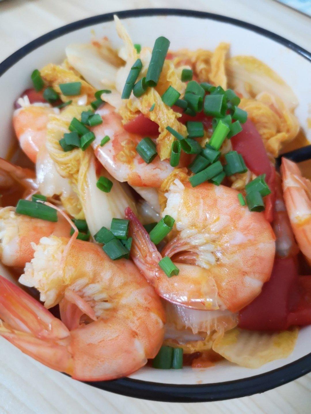 鲜虾番茄娃娃菜