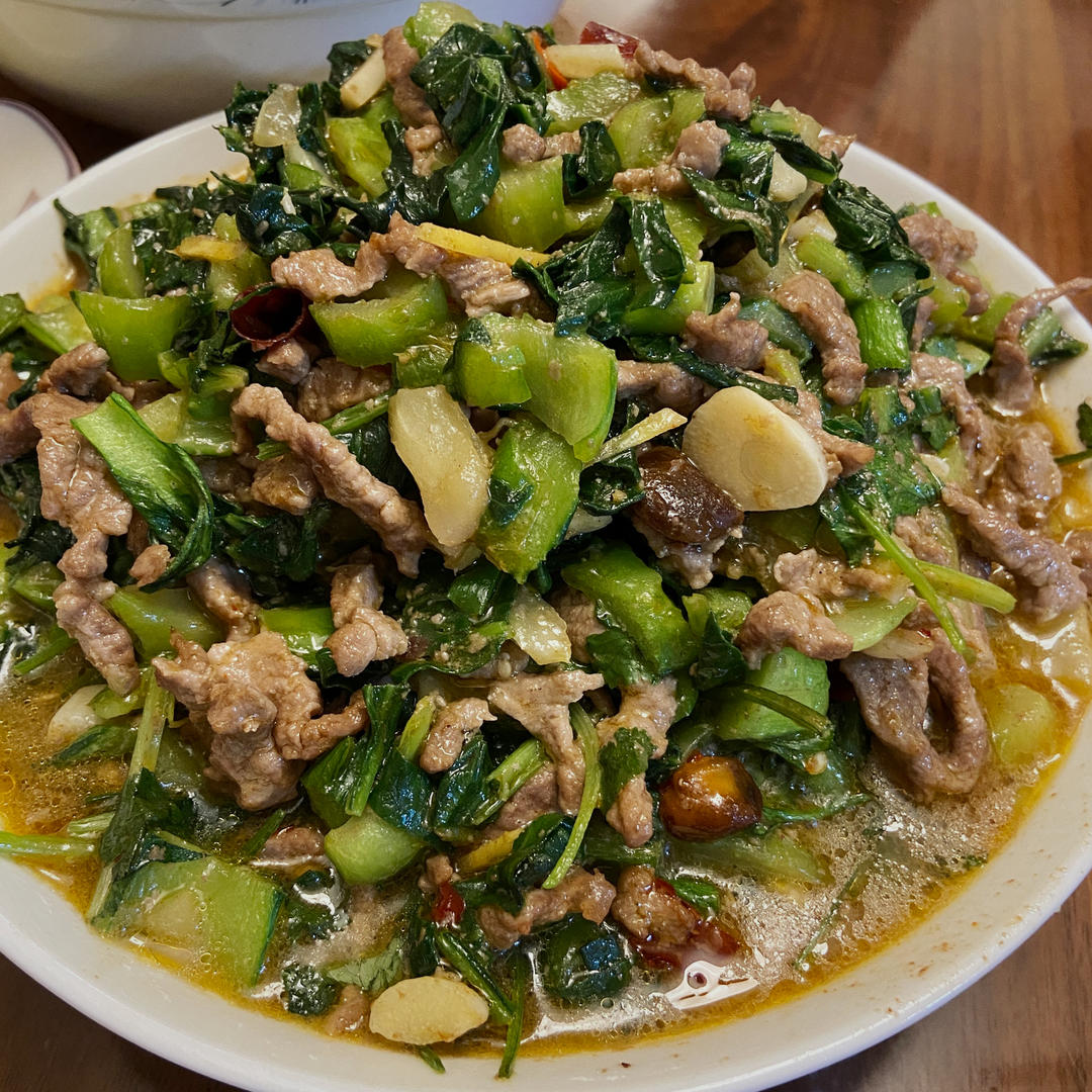 青菜炒牛肉