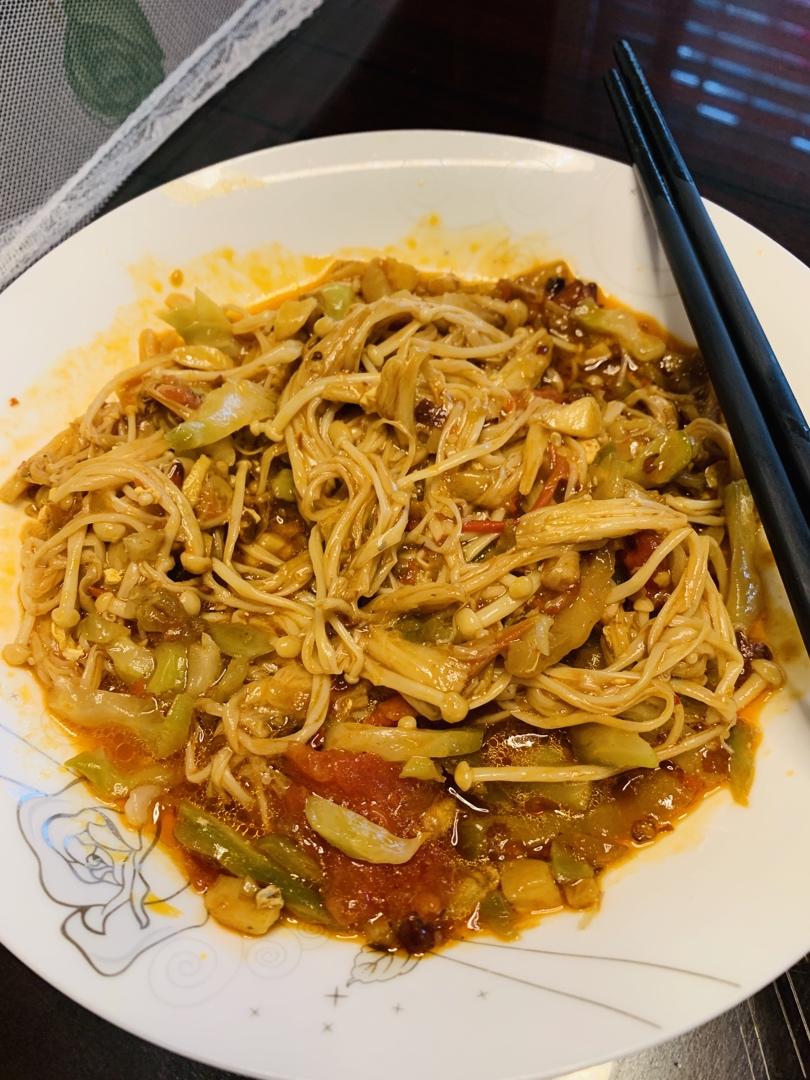 超下饭的炒金针菇！！