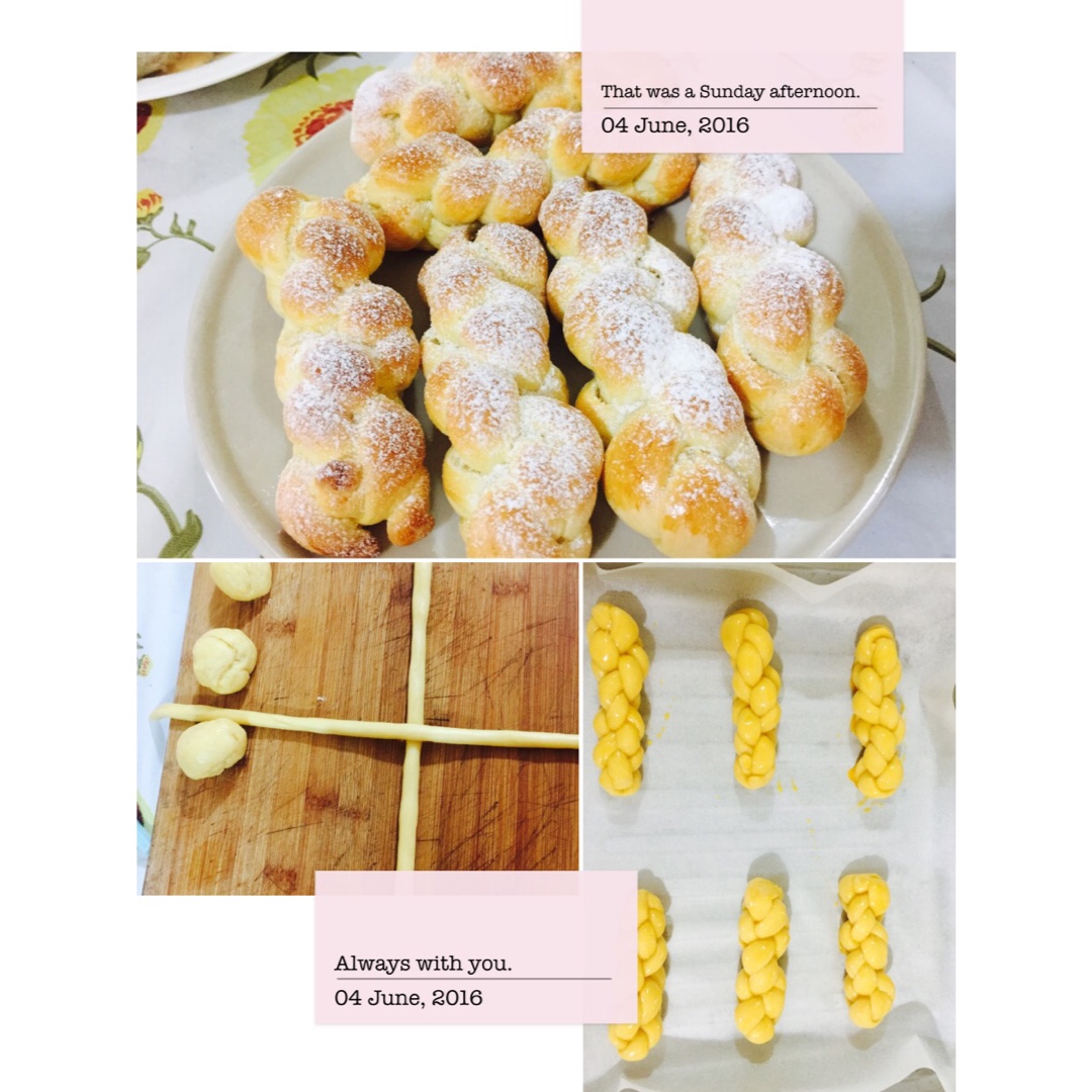 砂糖麻花面包（两股辫子）