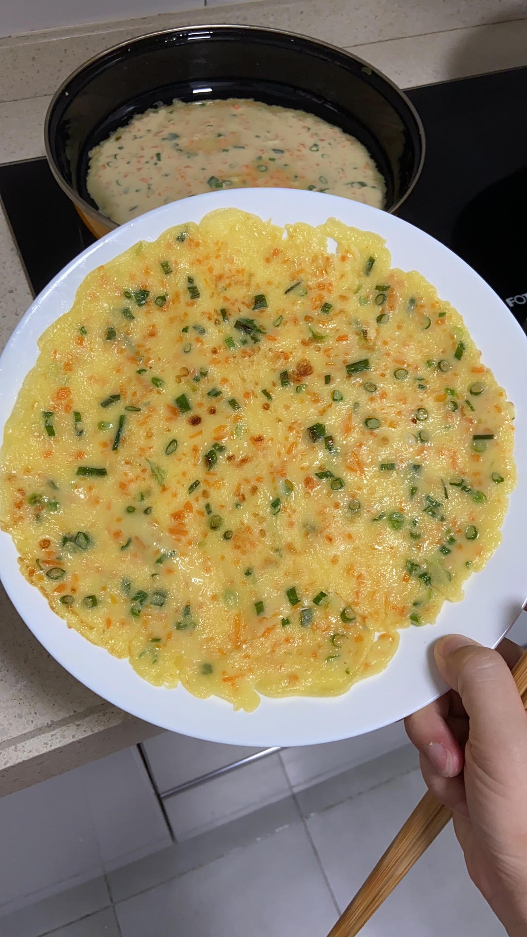 简单快手蔬菜鸡蛋煎饼