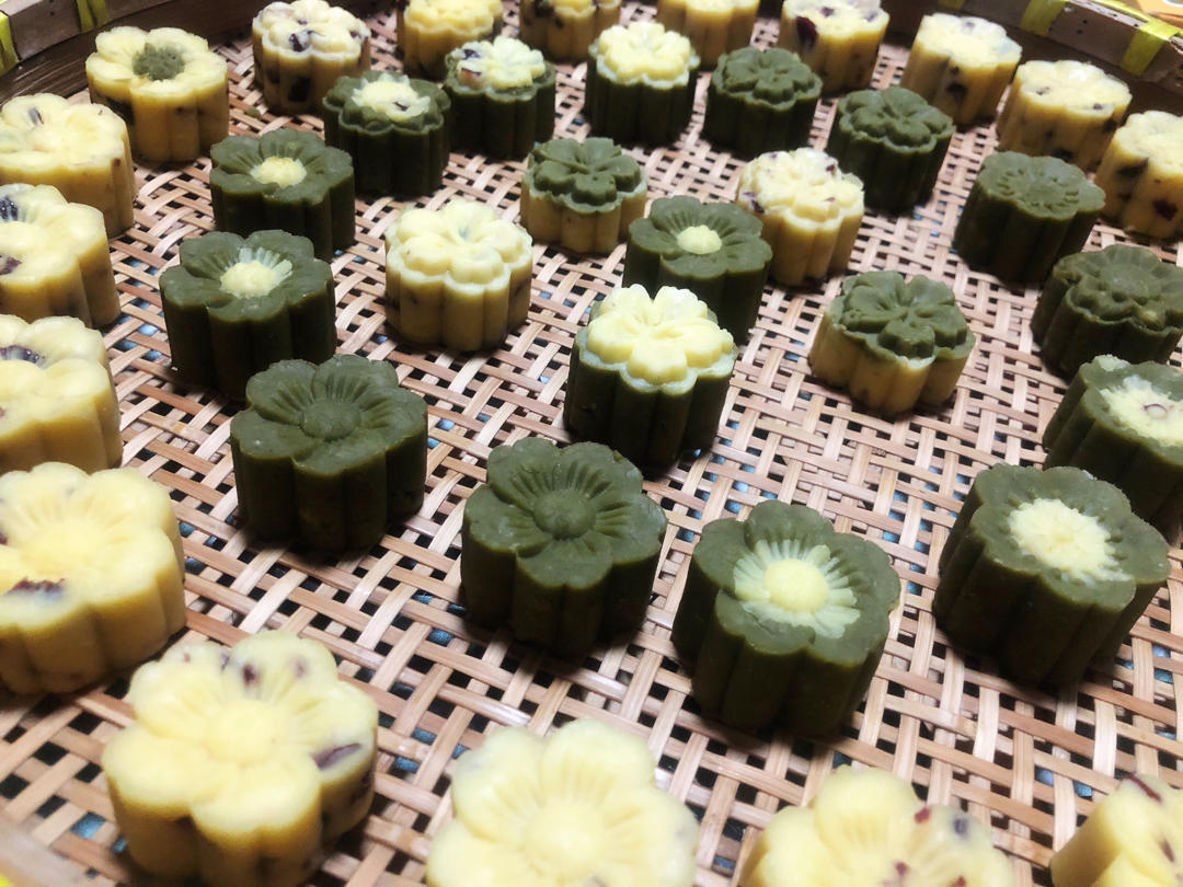 （不需要破壁机）抹茶、蔓越莓绿豆糕教程