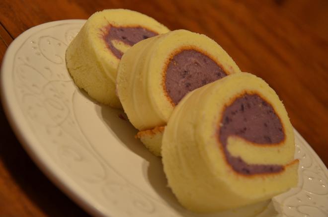 日式棉花蛋糕卷の紫薯馅的做法