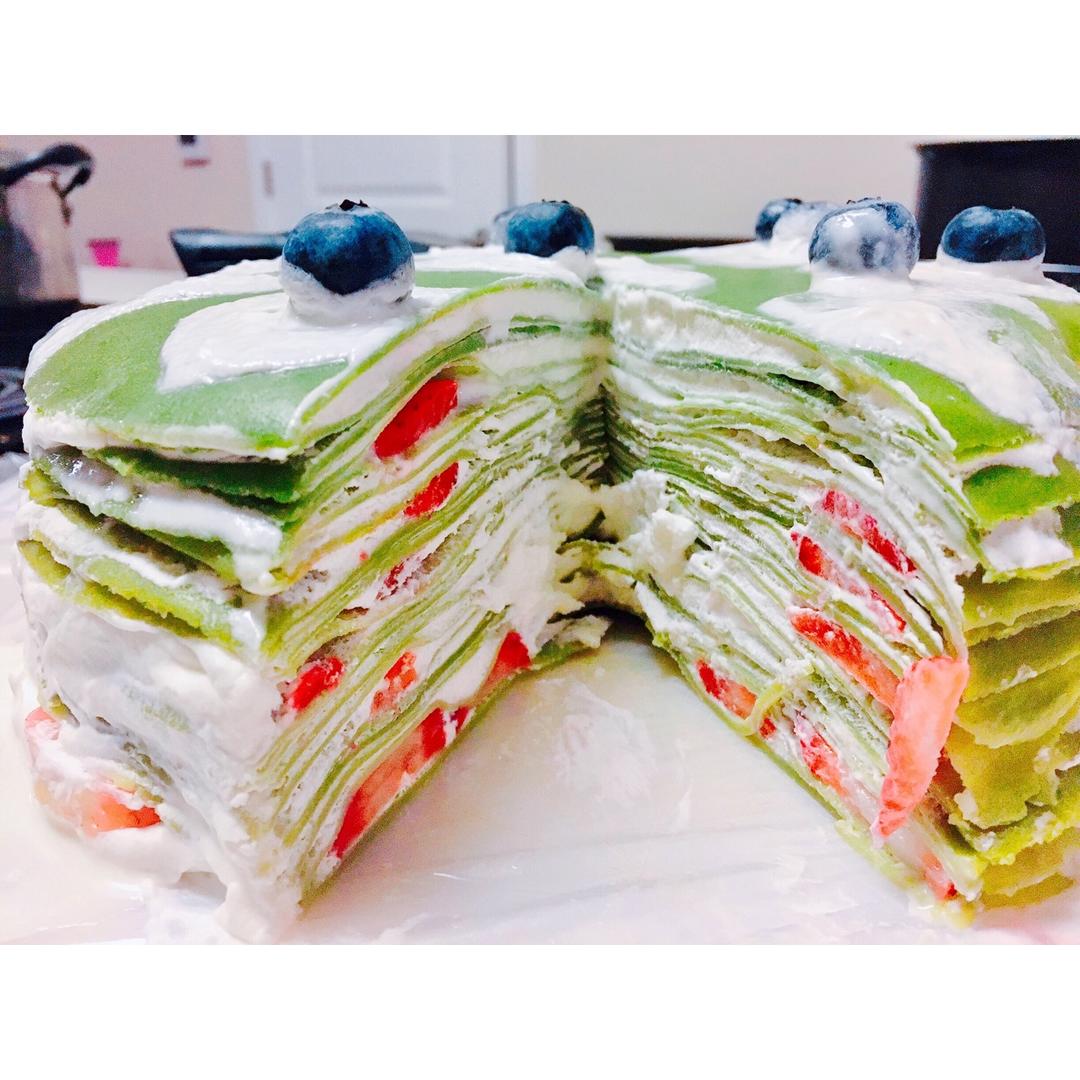 美味的煎蛋糕—抹茶千层蛋糕