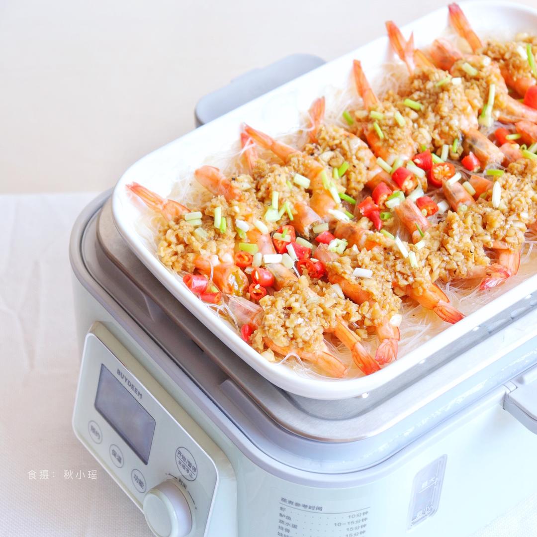 蒜蓉粉丝蒸虾【8月北鼎蒸炖锅食谱】的做法