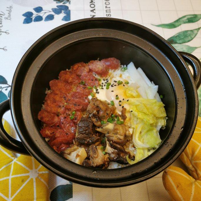 香喷喷的🍲腊肠煲仔饭（砂锅版）超简单神速