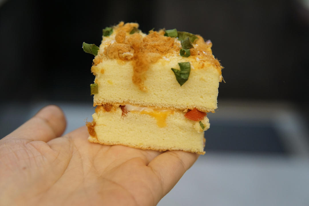 芝麻香葱肉松蛋糕（咸味）