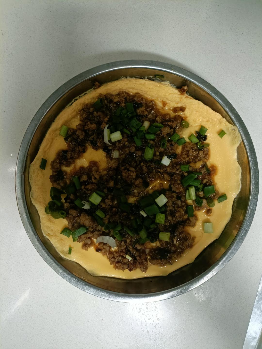 鲜嫩爽滑的肉末蒸蛋‼️ 简单好吃到起飞