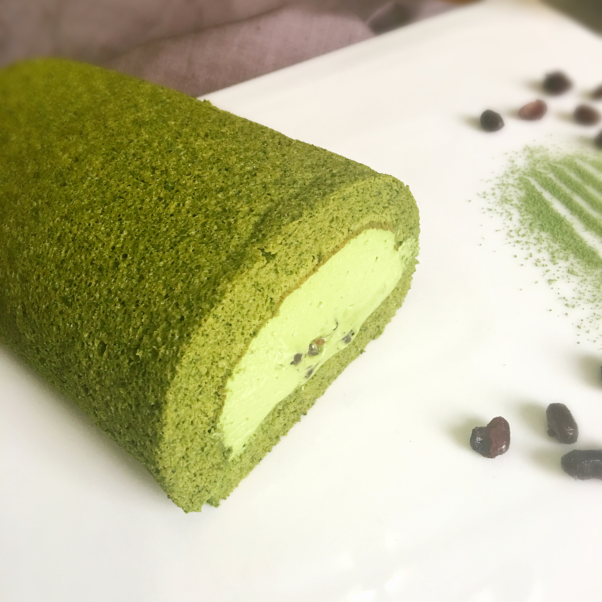 抹茶红豆蛋糕卷（福田淳子版）