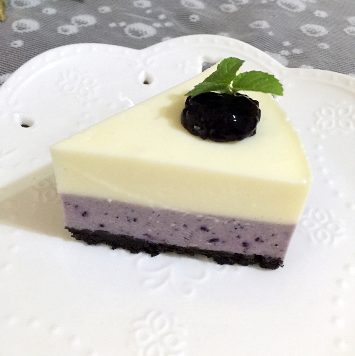 蝶die做的蓝莓芝士慕斯蛋糕